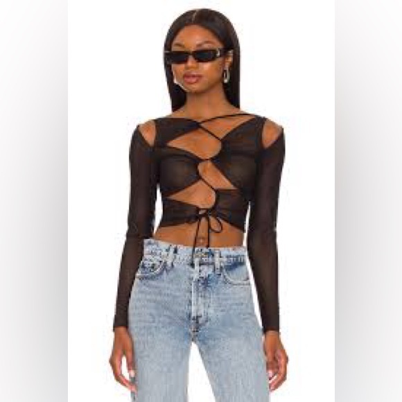 LOVEWAVE Sunisa Mesh Top in Black - Picture 2 of 9